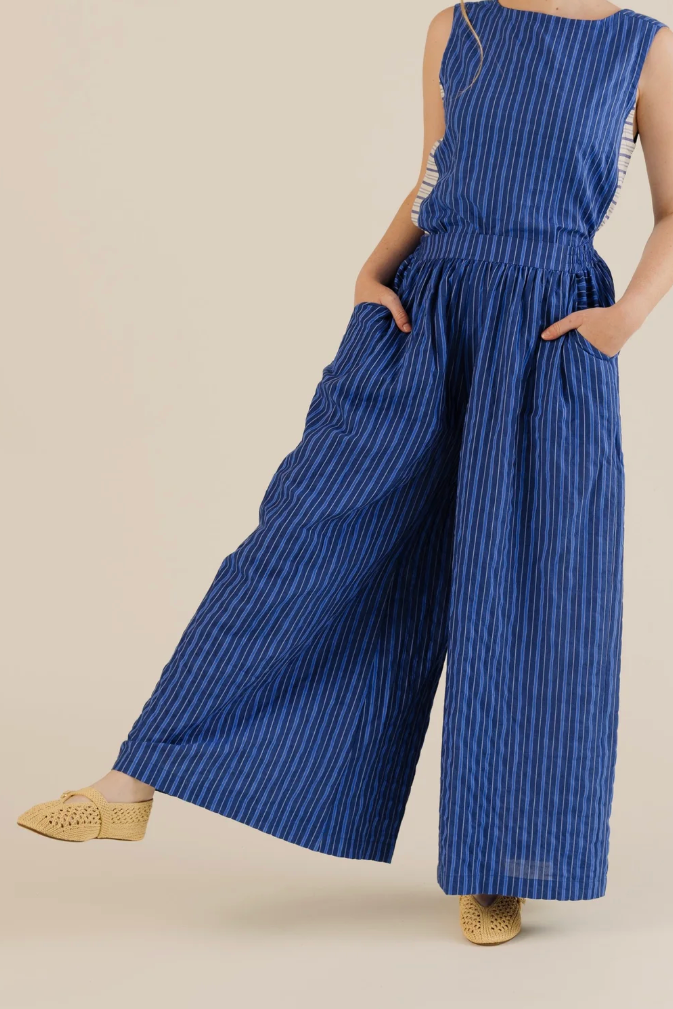 Sideline | Anna Trousers - Cobalt Stripe