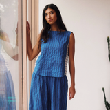 Sideline | Wake Top - Cobalt Stripe