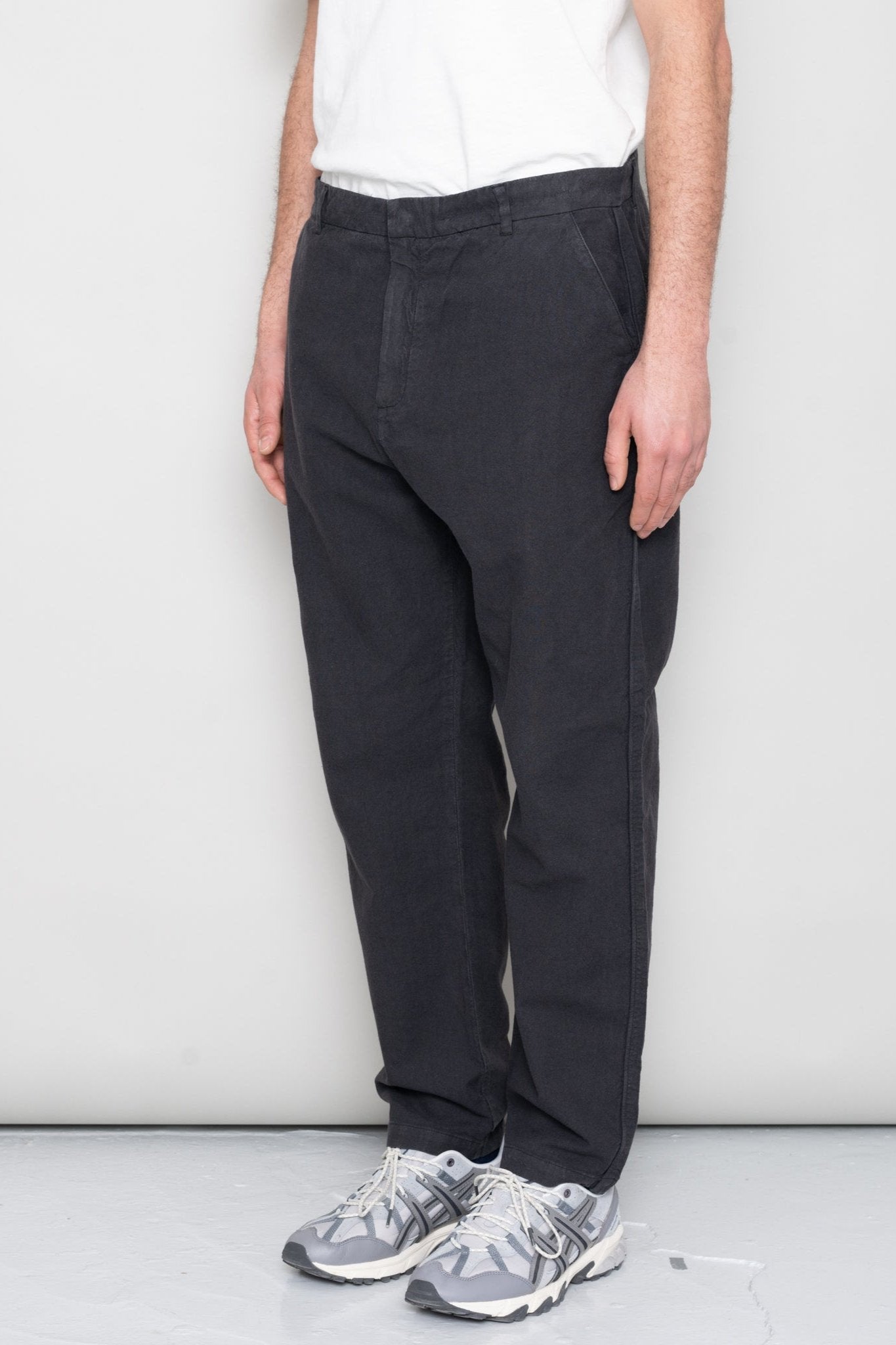 Folk Cotton Linen Trouser Fixed Soft Black