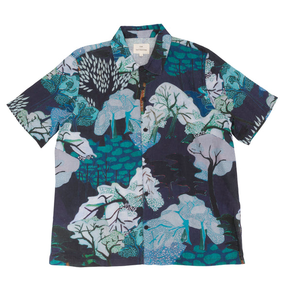Gabe Shirt - Forest Print Navy TH