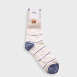 Microstripe Sock - Off White / Washed Blue