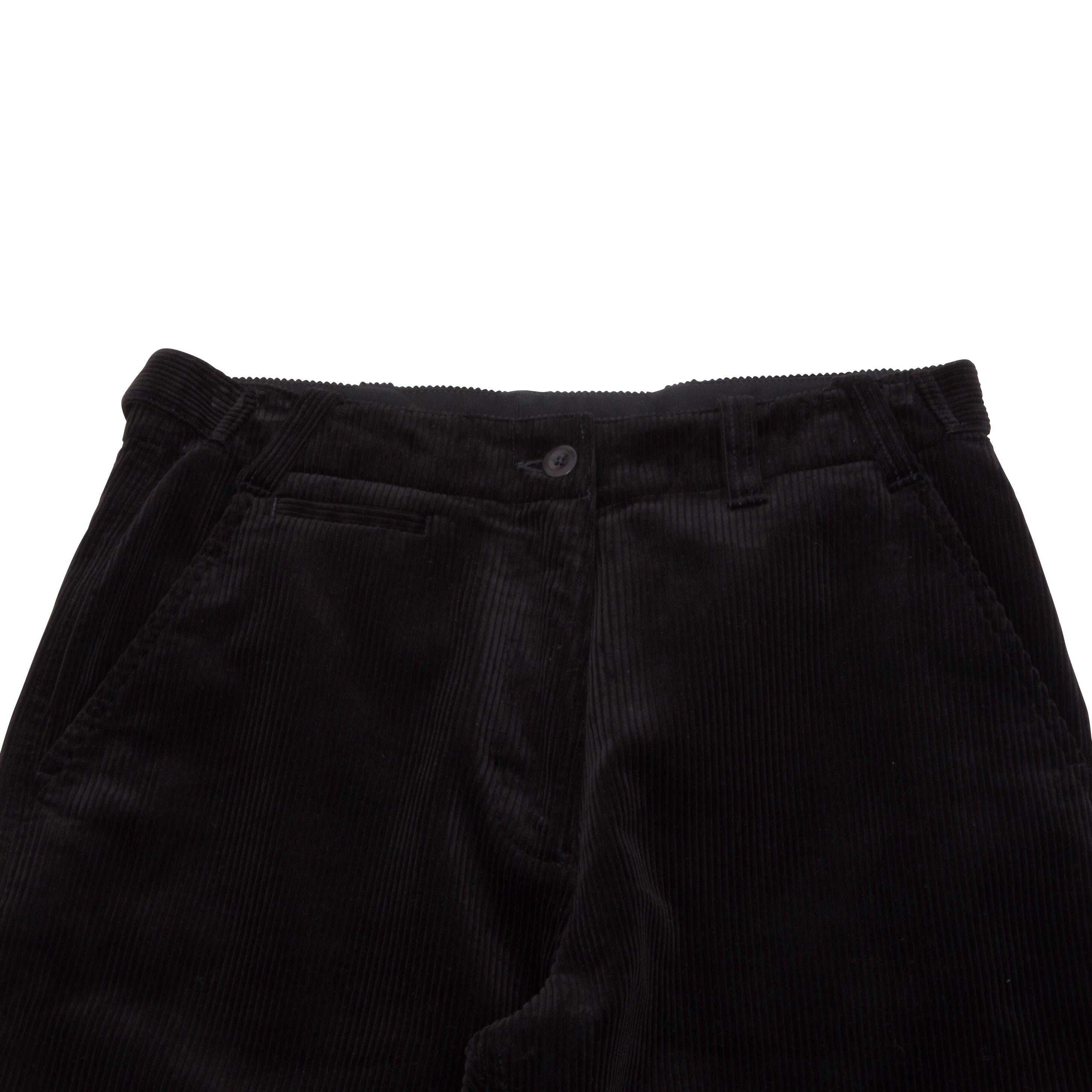 MHL | MHL - Tab Waist Tapered Trouser - Heavy Corduroy - Black