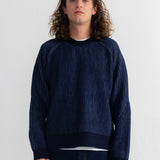 Plated Rib Crew - Navy / Soft Blue