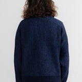 Plated Rib Crew - Navy / Soft Blue