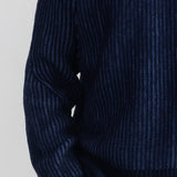 Plated Rib Crew - Navy / Soft Blue