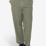Wide Fit Trouser - Sage Overdyed Stripe