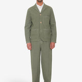 Wide Fit Blazer - Sage Overdyed Stripe