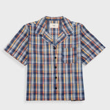 Short Sleeve Soft Collar Shirt - Multi Colour Printed Check