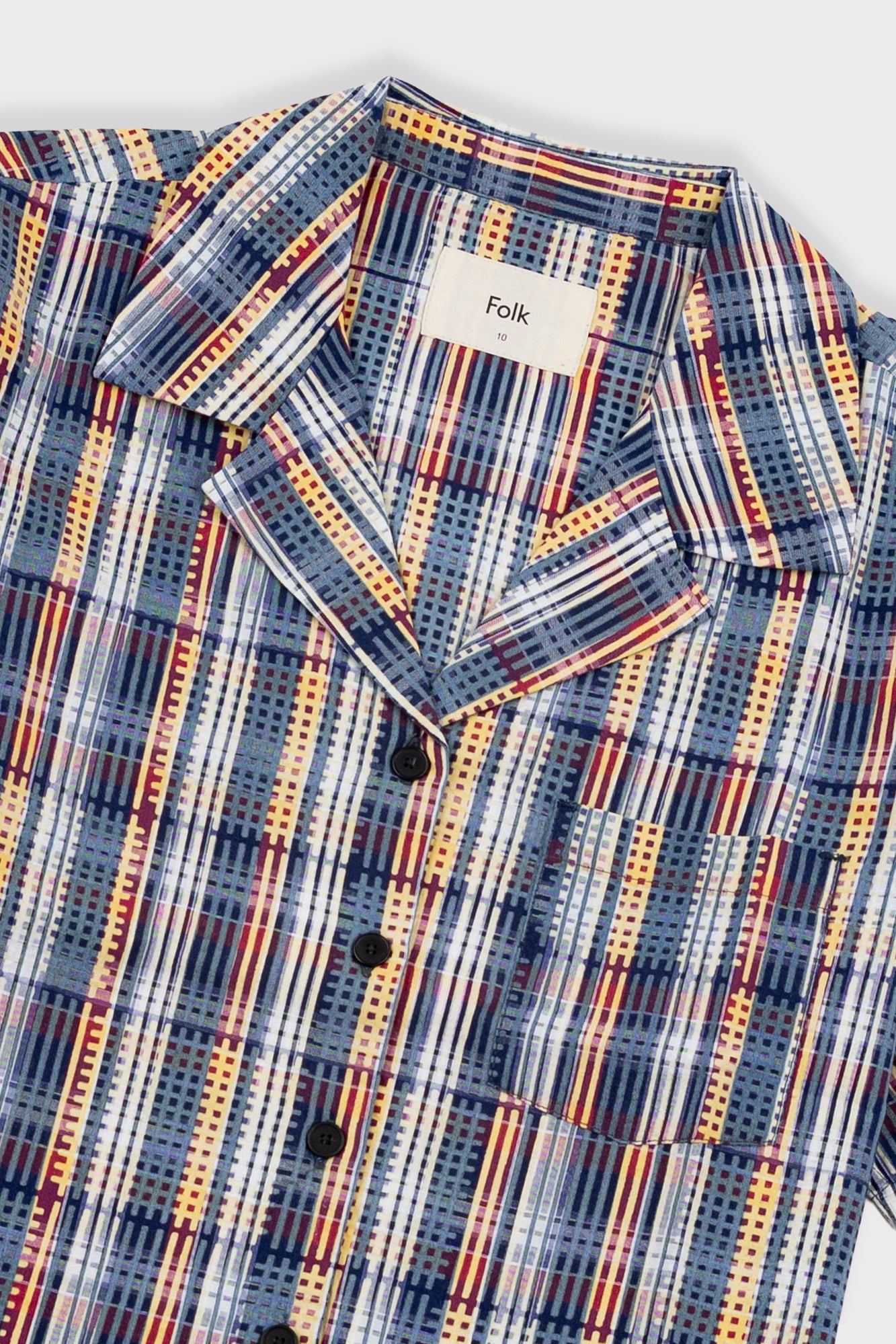Short Sleeve Soft Collar Shirt - Multi Colour Printed Check