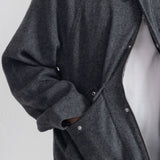 Cropped Winter Coat - Charcoal Wool