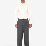 Wide Fit Trouser - Charcoal Hemp Canvas