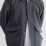 Cropped Winter Coat - Charcoal Wool