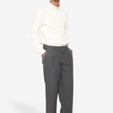 Wide Fit Trouser - Charcoal Hemp Canvas