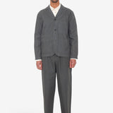 Wide Fit Blazer - Charcoal Hemp Canvas
