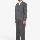 Wide Fit Blazer - Charcoal Hemp Canvas