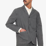 Wide Fit Blazer - Charcoal Hemp Canvas