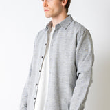 Relaxed Fit Hemd - Schwarz meliert Ecru
