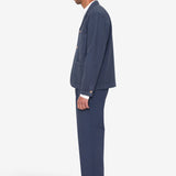 Wide Fit Blazer - Soft Navy Herringbone