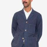 Wide Fit Blazer - Soft Navy Herringbone