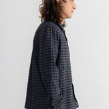 Patch Overshirt - Navy Crinkle Check