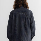 Patch Overshirt - Navy Crinkle Check