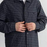 Patch Overshirt - Navy Crinkle Check