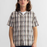Short Sleeve Soft Collar Shirt - Natural Black Check