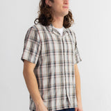 Short Sleeve Soft Collar Shirt - Natural Black Check