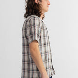 Short Sleeve Soft Collar Shirt - Natural Black Check