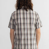 Short Sleeve Soft Collar Shirt - Natural Black Check