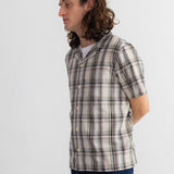 Short Sleeve Soft Collar Shirt - Natural Black Check