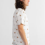 Short Sleeve Soft Collar Shirt - Flaming Eye Grid | Daniel Johnston