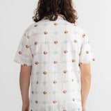 Short Sleeve Soft Collar Shirt - Flaming Eye Grid | Daniel Johnston