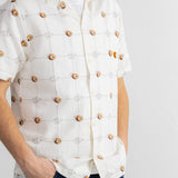Short Sleeve Soft Collar Shirt - Flaming Eye Grid | Daniel Johnston