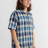 Short Sleeve Seoul Shirt - Yellow Cyan Check