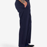 Pintuck Jersey Trouser - Navy