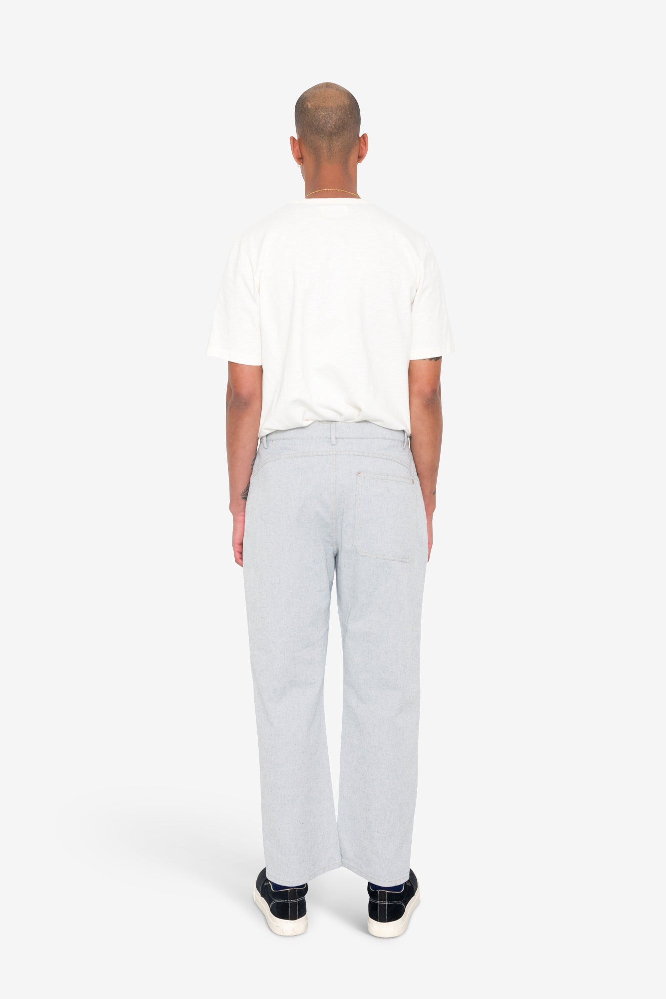 Folk Barrel Leg Trouser - Ice Blue Twill Denim