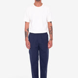 Drawcord Assembly Pant - Navy Seersucker