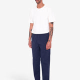 Drawcord Assembly Pant - Navy Seersucker