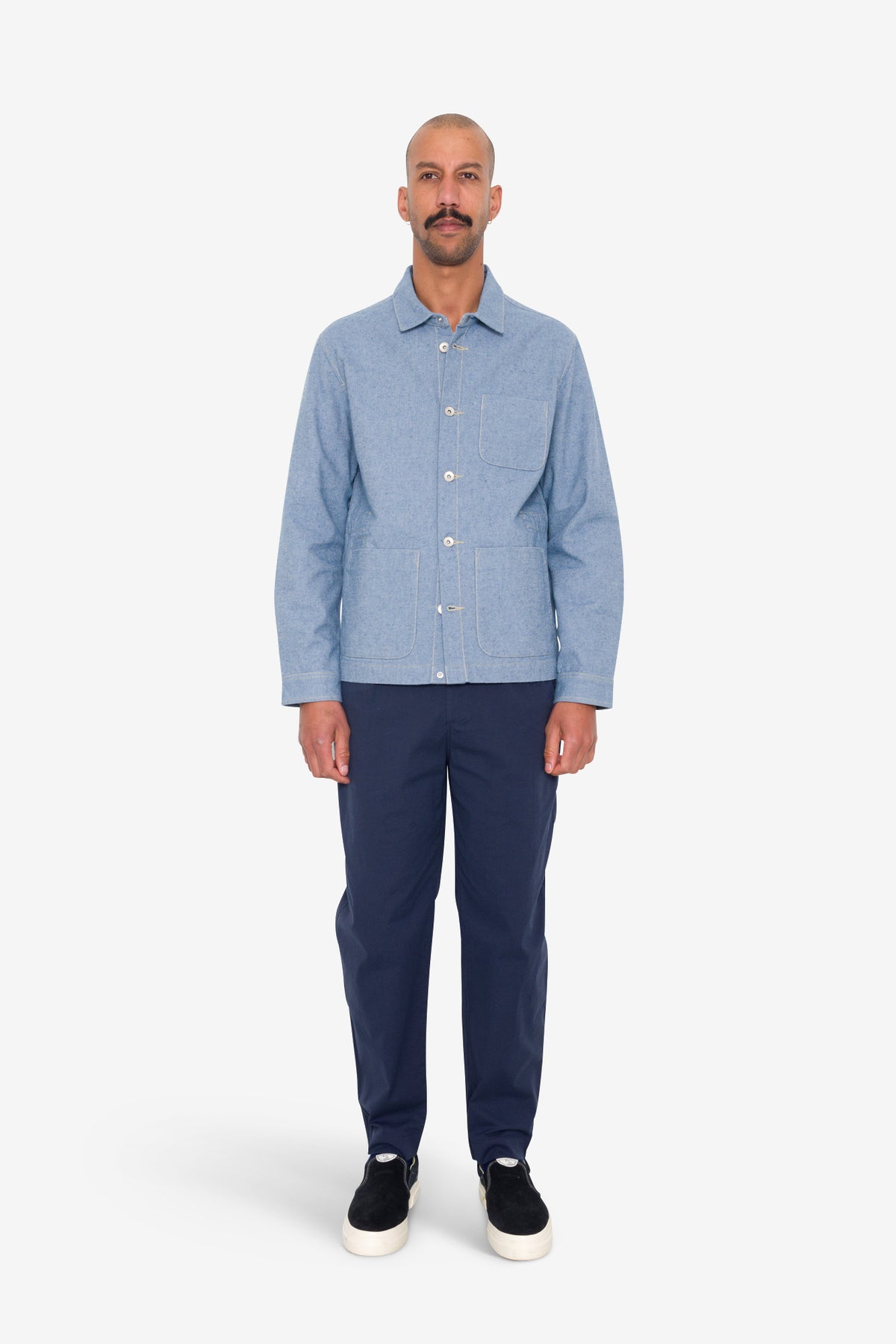 Folk Assembly Jacket - Reverse Ice Blue Twill Denim