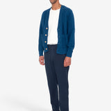 Saddle Cardigan - Navy Mix