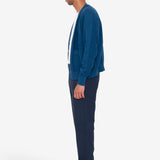 Saddle Cardigan - Navy Mix