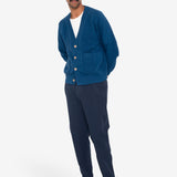 Saddle Cardigan - Navy Mix