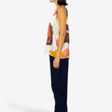 Scoop Back Vest - Impasto Print Satin