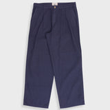 Wide Fit Trouser - Soft Navy Herringbone