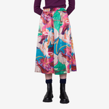 Full Seam Skirt - Abstract Flower Satin