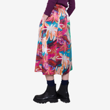 Full Seam Skirt - Abstract Flower Satin