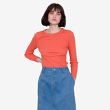 Midi Panel Skirt - Bleached Denim