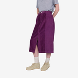 Midi Panel Skirt - Directional Cord Wine