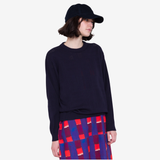 Pointelle Crew - Dark Navy